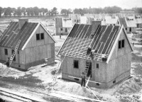 A neighborhood for coal miners under construction in Upper Silesia.